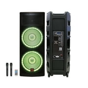 2 MR DJ PRO215LED Professional Dual 2x15 5500W PA DJ Bluetooth Powered Speaker