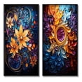 thumbnail image 2 of Designart "VORTEX Kaleidoscope II" Abstract Spirals Framed Wall Art Set Of 2 - Gold Abstract Gallery Wall Frame Set For Home Decor, 2 of 6