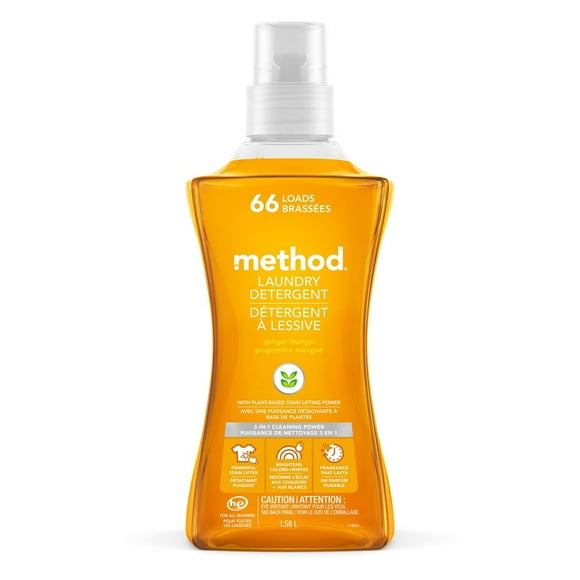 Method, Détergent à lessive concentré 4x, Gingembre + mangue, 66 brassées 1,58L