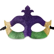 Mardi Gras Fleur-de-lis Glitter Mask, for Adults, by Way To Celebrate