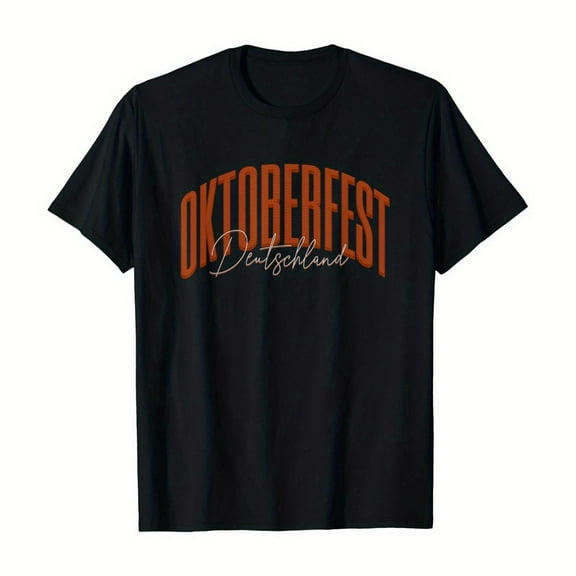 Mens Oktoberfest Tee Top Black S-5XL German Heritage Graphic 100%Cotton Casual Comfortable,All-Season Wear