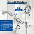 thumbnail image 5 of Handheld Showerhead , 7 Spray Settings High Pressure Shower Heads with Hose Removable Showerhead Hand Held for Bathroom, Chrome, 5 of 7