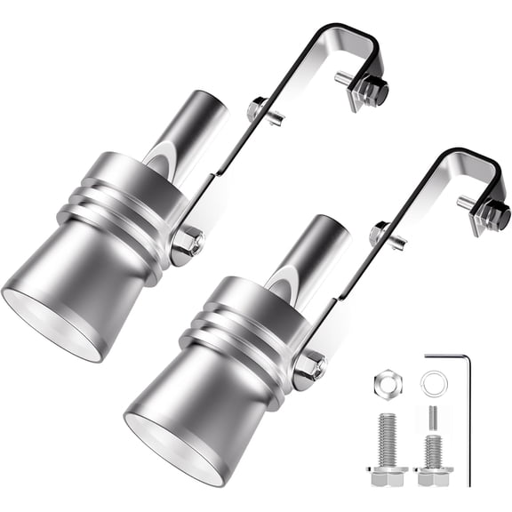 Turbo Sound Whistle Exhaust Muffler, Turbo Whistle-Turbo Sound, Turbo Exhaust Whistle(XL-2PCS) (Silver)