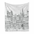 thumbnail image 1 of City Soft Flannel Fleece Blanket, Outline Drawing of Rome Skyline Historic Italy Architecture in Monochrome, Cozy Plush for Indoor and Outdoor Use, 70" x 90", Charcoal Grey and White, by Ambesonne, 1 of 6