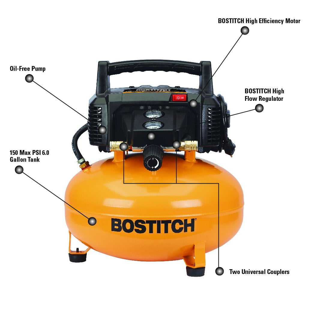 Bostitch® 6Gallon 150 PSI Portable Electric Pancake Air, 53 OFF