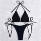thumbnail image 4 of Traje de baño de 2 piezas para mujer, trajes de baño para mujer, traje de baño de dos piezas para mujer con encaje y lazo, bikini, conjunto de traje de baño de dos piezas para mujer, 4 of 6