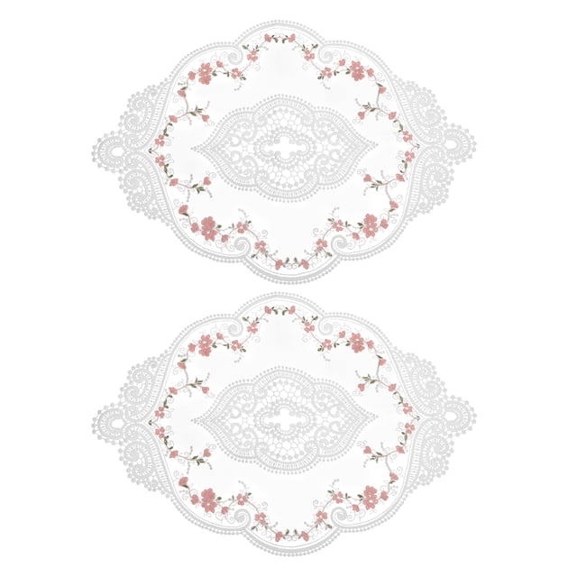 Salvamanteles de Encaje Unique Bargains 2 Paquetes 12X17 pulgadas blanco