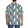thumbnail image 3 of Fotbe Penguin Camisa Estampada de Manga Corta para Hombre, Casual de Verano, Estilo Playero, Sin Arrugas-Large, 3 of 5