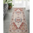 thumbnail image 3 of DweIke Traditional Vintage Overdyed Retro Accent Rug,Non-Slip Boho EthnicNon-Shedding & Easy Care Christmas Decor Carpet for Living Room/Bedroom 2'x6' Light Orange, 3 of 6