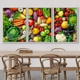 thumbnail image 3 of wall26 - 3 Piece Framed Canvas Wall Art - Assortment of Fresh Fruits and Vegetables - Modern Home Art Stretched and Framed Ready to Hang - 16"x24"x3 WHITE, 3 of 5