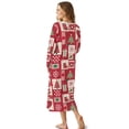 thumbnail image 2 of DISNIMO Christmas Tree Print Women's Nightgowns Snowflake Heart Printed Long Sleeve Sleepshirts Soft V Neck Night Shirts Button Up Ladies Sleepwear, 3XL, 2 of 8