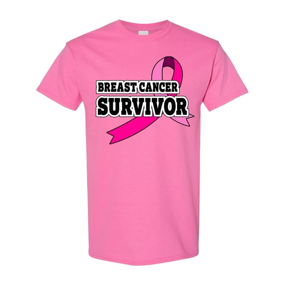 Inktastic Breast Cancer Survivor with Pink Ribbon T-Shirt