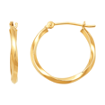thumbnail image 2 of Women's Welry 20mm Twisted Hoop Earrings in 14kt Yellow Gold, 2 of 3