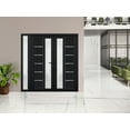 thumbnail image 4 of Front Exterior Prehung Metal-Plastic Double Doors / MANUX 8088 Matte Black / Sidelite Exterior Window / Office Commercial and Residential Doors Entrance Patio Garage 84 x 80, 4 of 5