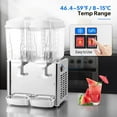thumbnail image 5 of ROVSUN 9.6 Gal/36L Commercial Beverage Dispenser, 18L X 2 Tanks Cold Drink Commercial Juice Dispenser Stainless Steel with Thermostat Controller for Home Restaurant Bar Party 110V/60HZ, 5 of 16
