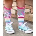 thumbnail image 4 of Jefferies Socks Girl's Unicorn Rainbow Stripe Knee High Socks 2 Pair Pack, 4 of 6