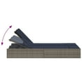 thumbnail image 4 of vidaXL Double Sun Lounger with Cushions Grey Poly Rattan, 4 of 5