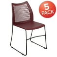 thumbnail image 3 of BizChair HERCULES Series 5 Pack 661 lb. Capacity Burgundy Stack Chair with Air-Vent Back and Black Powder Coated Sled Base, 3 of 16