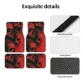 thumbnail image 4 of Pofeuu Red And Black Abstract Skull Print Car Foot Mat Set of 4 Pieces - All-Weather Full Set Floor Mats for Cars Trucks SUVs, 4 of 7