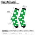 thumbnail image 2 of Hirioo Green And White Polka Dot Pattern Adult Middle Tube Socks Breathable Sock Non-Pilling,Contrasting Color Design, 2 of 6
