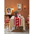 thumbnail image 5 of Table Runner Dresser Scarves Christmas Santa Elks and Snowflakes Cotton Linen Burlap Table Cover on Red and White Table Runners for Family Kitchen Dining Holiday Party Banquet Decor, 5 of 5