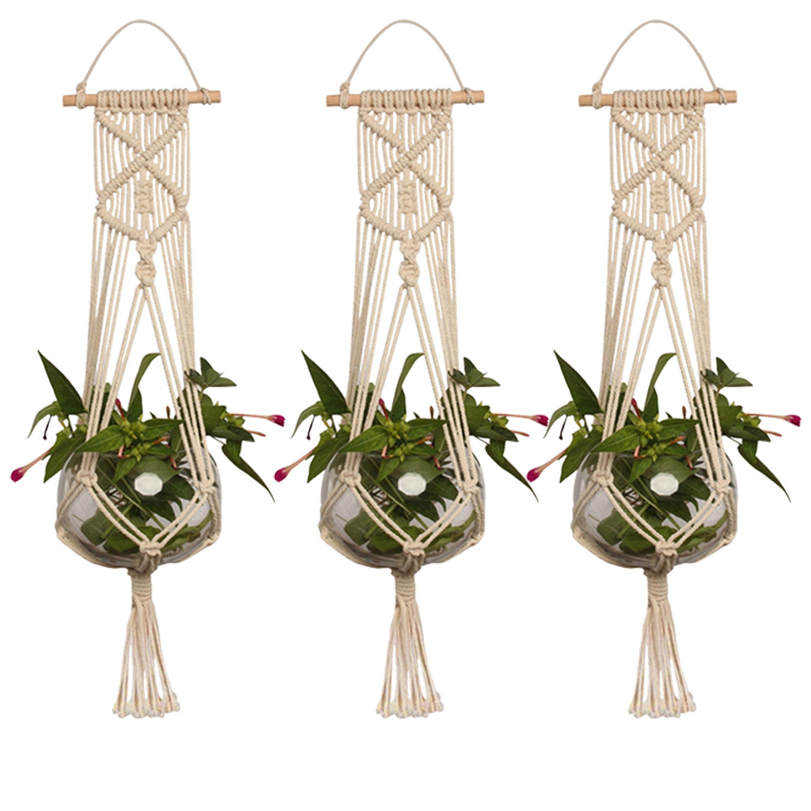 EEEkit 4/2/1Pcs Macrame Plant Hanger, Wall Hanging, Indoor Outdoor