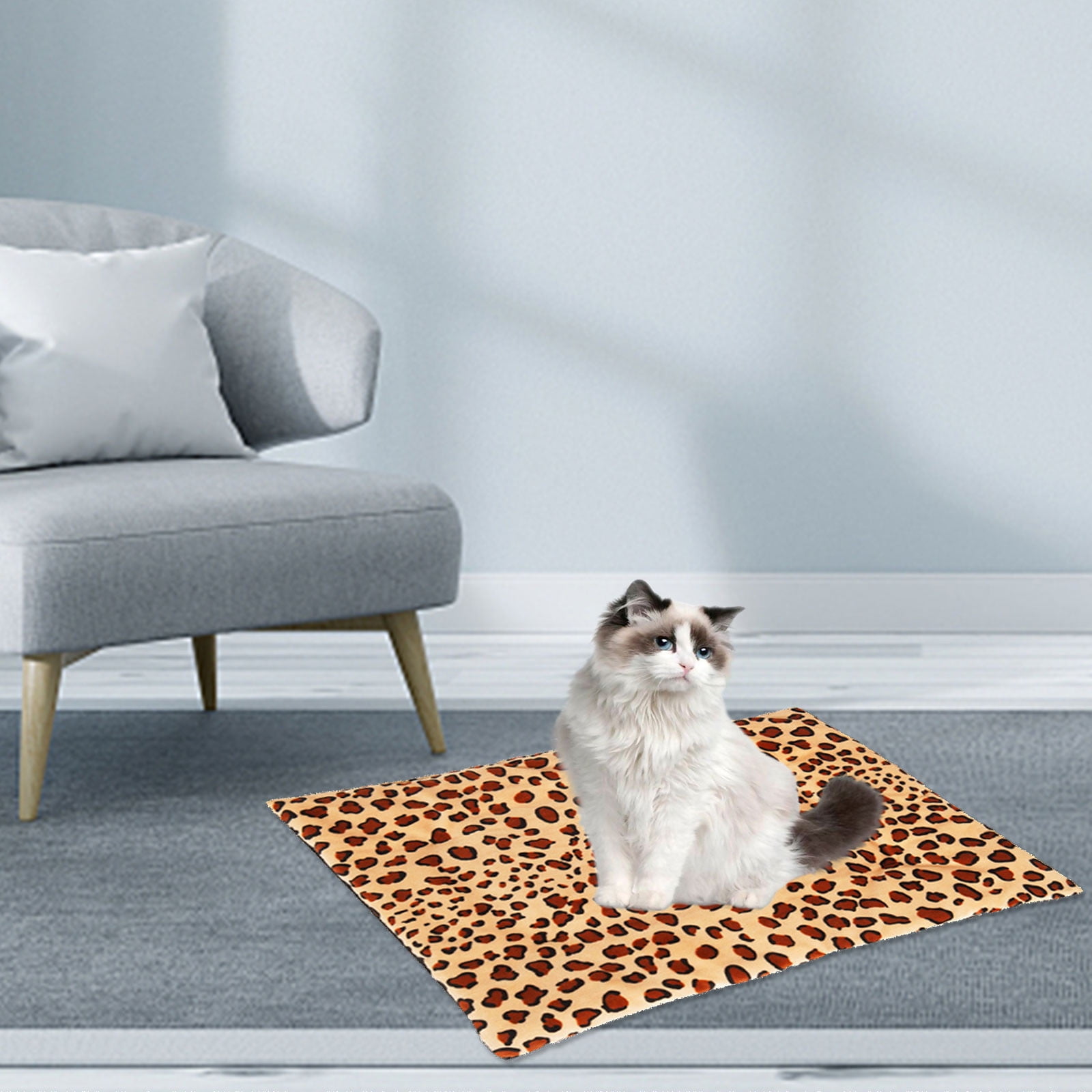 USB Heating Warmer Pad Bed for Cat, Small Dog and Pet, Safe Power-Bank Battery Operated, for Indoor and Outdoor Use, Temperature Settings, Washable