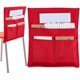 thumbnail image 1 of Organizador de respaldo de silla rojo con bolsillo de almacenamiento de 19 x 16,5 pulgadas, con ranura para etiqueta de nombre, para estudiantes, con múltiples bolsillos, 1 of 9