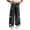 Black, variant on LIJCC Kids Girls Bow Decoration Jeans Elastic Waist Baggy Straight Wide Leg Denim Pants Trousers