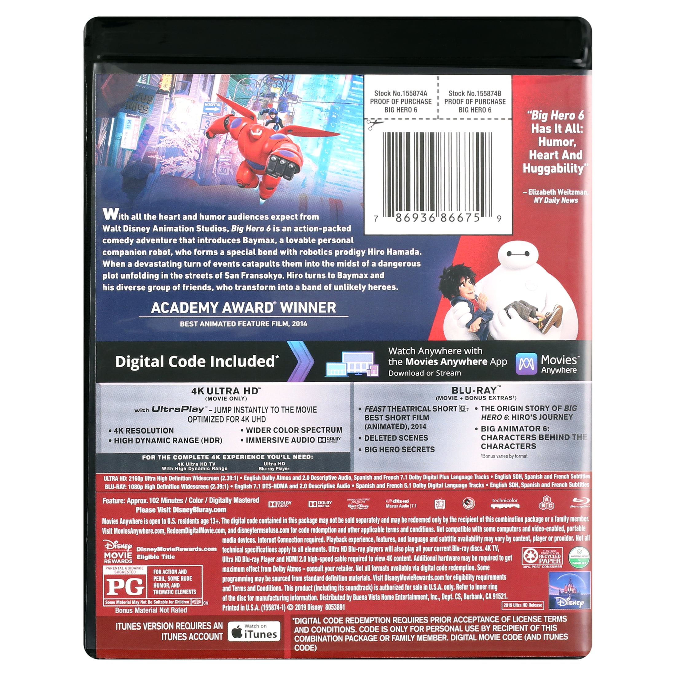 Big Hero 6 (4K Ultra HD + Blu-ray + Digital Code)
