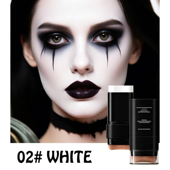 Black White Face Body Stick, Halloween Makeup Paint Clown Makeup Kit, Double Headed Face Paint Cream for Ghost Skeleton Stage Party Cosplay