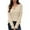 Beige, variant on Womens Loose Blouse Long Sleeve V Neck Button Down T Shirts Tie Front Knot Casual Tops S