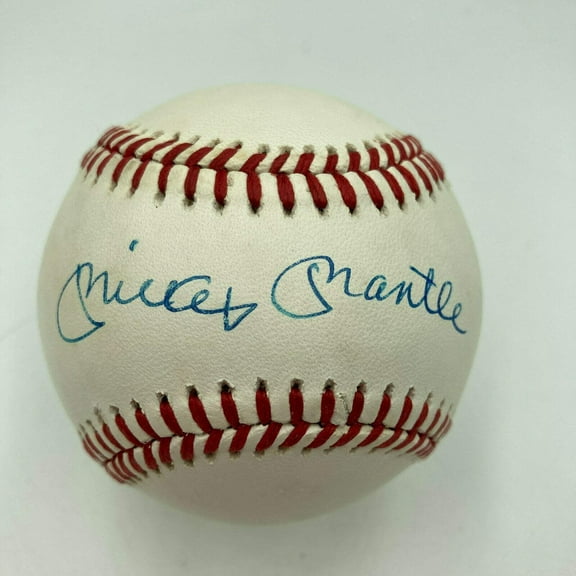 Beautiful Mickey Mantle Signed American League Baseball PSA DNA Graded MINT 9