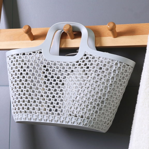 Flexible Portable Shower Tote Bag with Handle, for Bathroom, Pantry, and Kitchen Organization, Gray Storage Caddy - Grey
