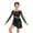 Black, variant on Girls Long Sleeve Mesh Rhinestones Backless Figure Ice Skating Dress Leotard for Ballet Dance Competition Black 16