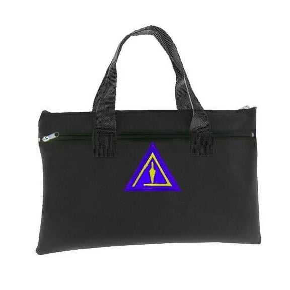 Royal Select Black Masonic Tote Bag Freemasons Trowel Icon Purple - Left Break