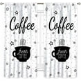 thumbnail image 4 of Coffee Kitchen Curtains, Rustic Vintage Coffee Theme Latte Cappuccino Cafe Beans Brown Farmhouse Country Window Treatments Drapery for Living Room Bedroom Dining Room, 84"x63" Inch, 4 of 5