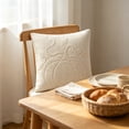thumbnail image 4 of Leutsin Ivory Needlepoint Pumpkin Cotton Decorative Pillow, 18 x 18 Inch Beige Linen Texture Cushion with Raised Pumpkin Embroidery, Vintage Neutral Pumpkin Throw Pillow for Farmhouse Sofa Decor, 4 of 6