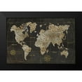 thumbnail image 2 of Nan 18x13 Black Modern Framed Museum Art Print Titled - Safari World Map, 2 of 5