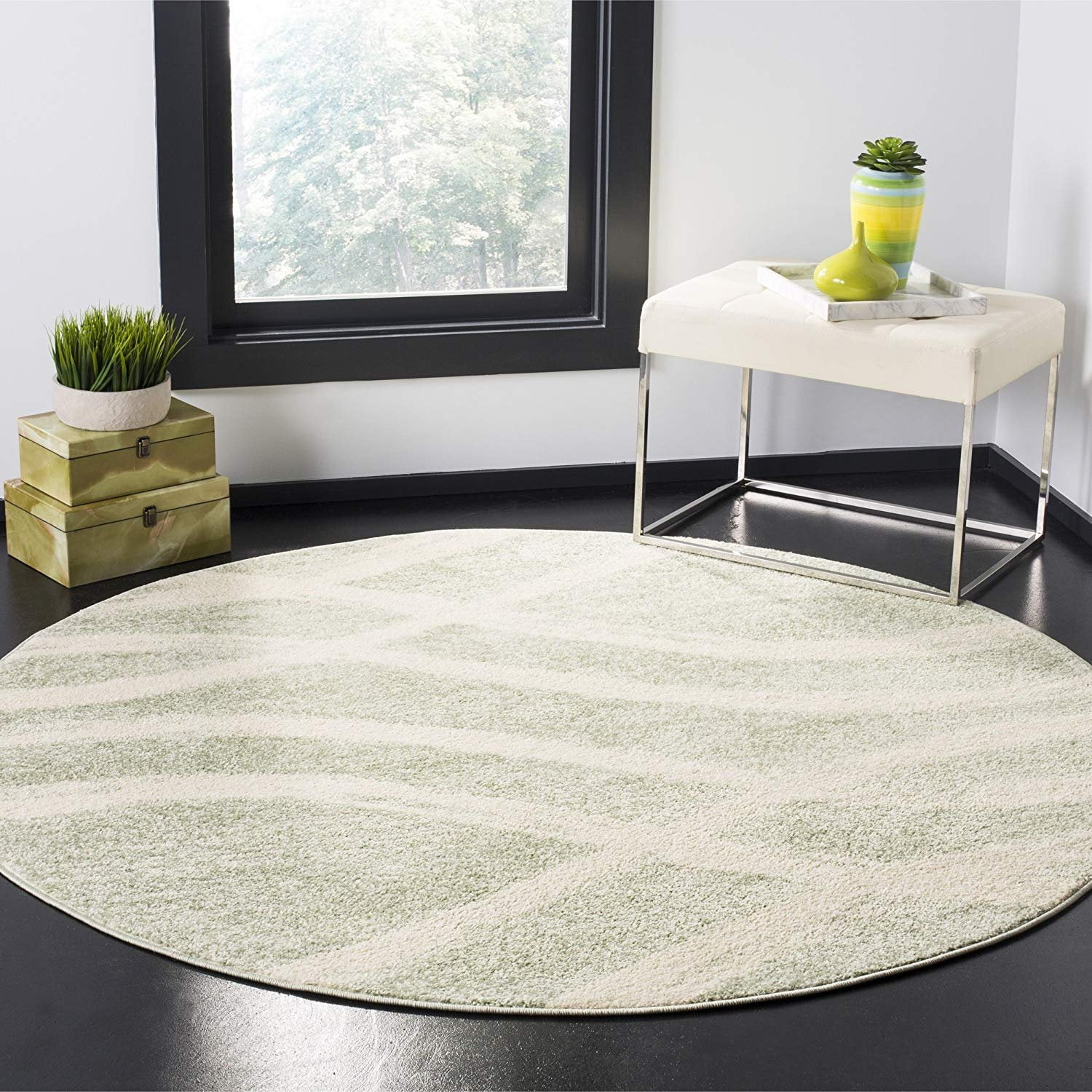 Safavieh Adirondack Collection Adr125x Sage And Cream Modern Round Area Rug 6 In Diameter Walmart Com Walmart Com