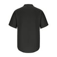 thumbnail image 4 of ZVNAΖH Mens 3 Button Short Sleeve Shirts Summer Casual Stand Up Collar Shirts Bubble Wrinkle Polyester Tops, M-3XL, 4 of 7
