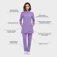 thumbnail image 4 of VIAOLI Women's Medical Scrubs Set - Half Zip Top and Straight Leg Pants, Multiple Pockets for Nurses & Doctors, 4 of 7