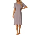 thumbnail image 1 of INSPIRE CHIC Robe T-shirt Décontractée à Manches Courtes pour Femme Chemise de Nuit Nuisette Basique Tenue de Nuit Robe-Chemise Midi L Violet, 1 of 6