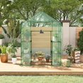 thumbnail image 3 of GloryStar Walking Tunnel Greenhouse, Walk-In Greenhouse with Bottom Widening Design, Galvanized Steel Frame, 3 of 8