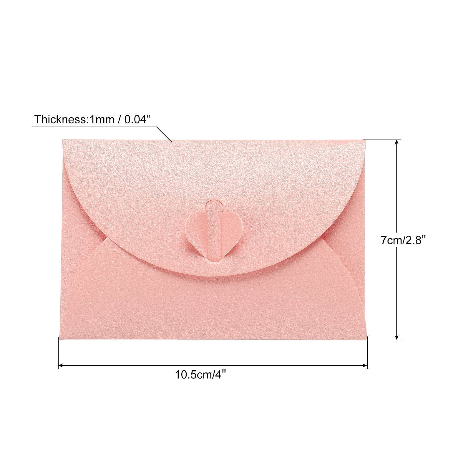 Unique Bargains Heart Clasp Tiny Items Storage Holder Mini Envelopes Pink