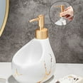 thumbnail image 5 of THLKIF Marble Texture Soap Dispenser, 2-in-1 Ceramic Bottle for Hand and Dish Soap, Refillable Pump for Kitchen and Bathroom Countertop Use, 5 of 8