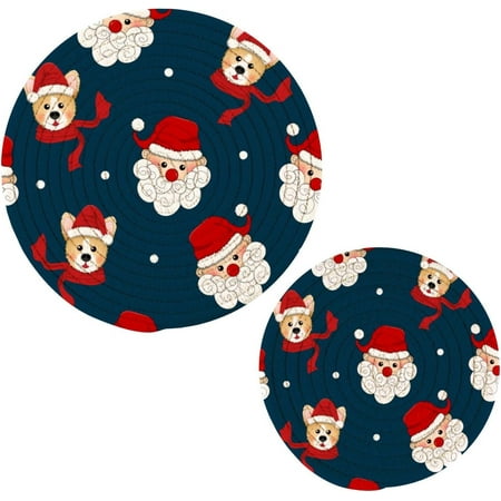 

GZHJMY Cute Bear and Santa Trivets Pot Holders Set of 2 Hot Pads Table Mats Placemats Set for Cooking and Baking Cotton Braided Hot Pads 7.09 +9.45