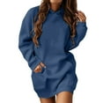 thumbnail image 1 of Vestido sudadera largo con capucha y cordón para mujer - Jersey oversize informal con bolsillo, mezcla de poliéster, tallas S-XXL, 1 of 5