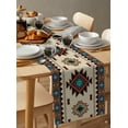 thumbnail image 6 of Table Runner Dresser Scarves 72 Inch Long, Ethnic Retro Geometric Triangle Art Linen Dining Table Runners Tribal Aztec Southwest Indian Tabletop Scarf for Wedding Holiday Party Kitchen, 6 of 7