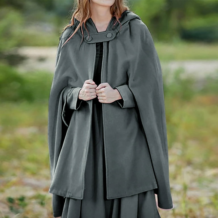 APEXFWDT Winter Cape for Women Warm Cloak with Hood Poncho APEXFWDT Winter Cape for Women Warm Cloak with Hood Poncho